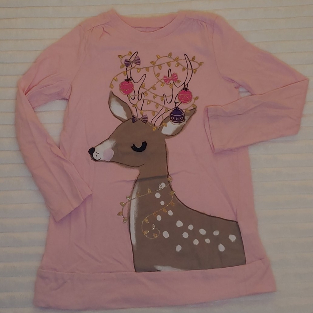 🎁Jumping beans longsleeve holiday deer tee sz 4T